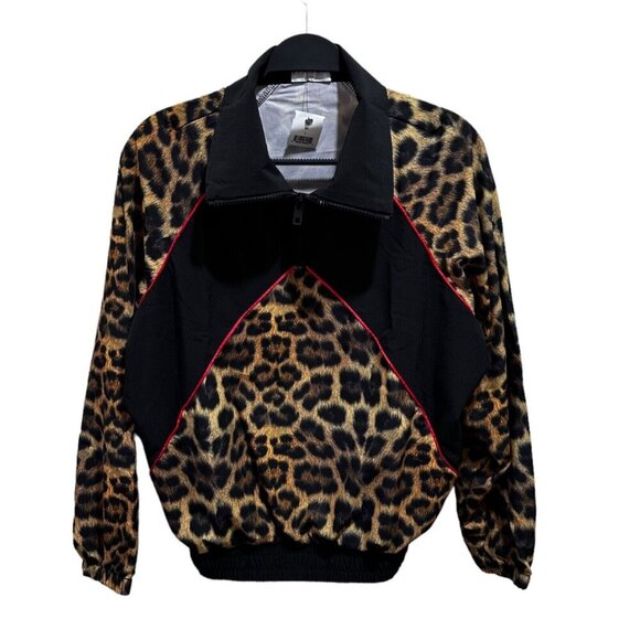 Terez Women’s Size S Leopard Animal Print 1/4 Print Pullover Windbreaker NWT - Picture 1 of 8